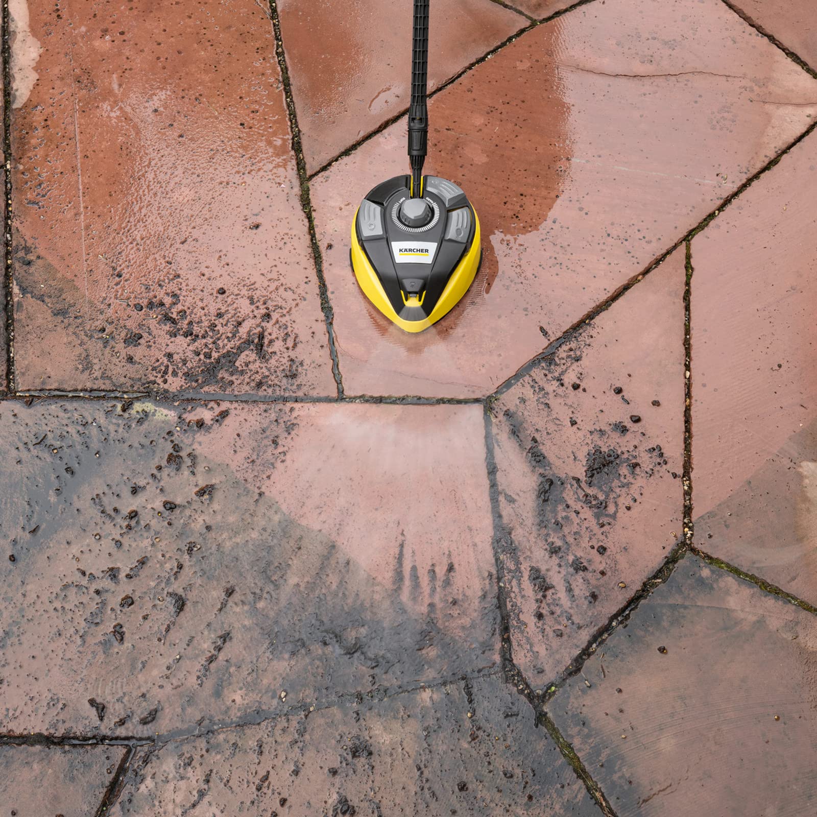 KÄRCHER T 7 Plus with extension wands and hose connection showing extended reach and compatibility