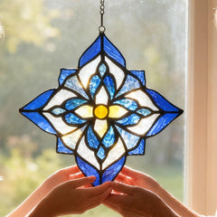 Karhuimoyi close-up showing stained glass texture and precise copper-foil seams