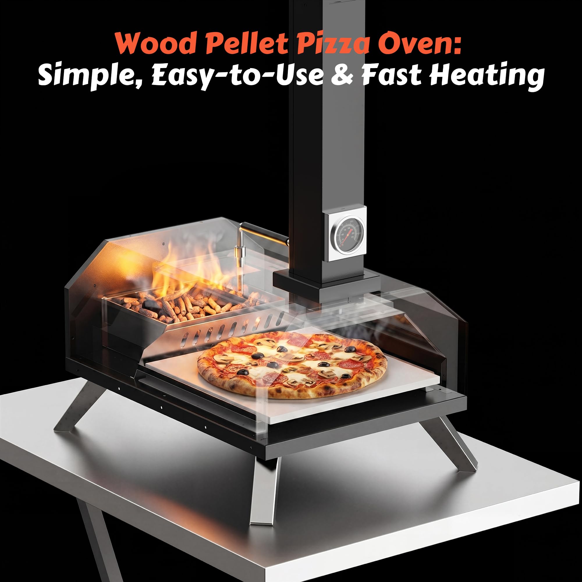 Karienvir pizza peel, hardwood pellets, and accessories for quick setup benefit