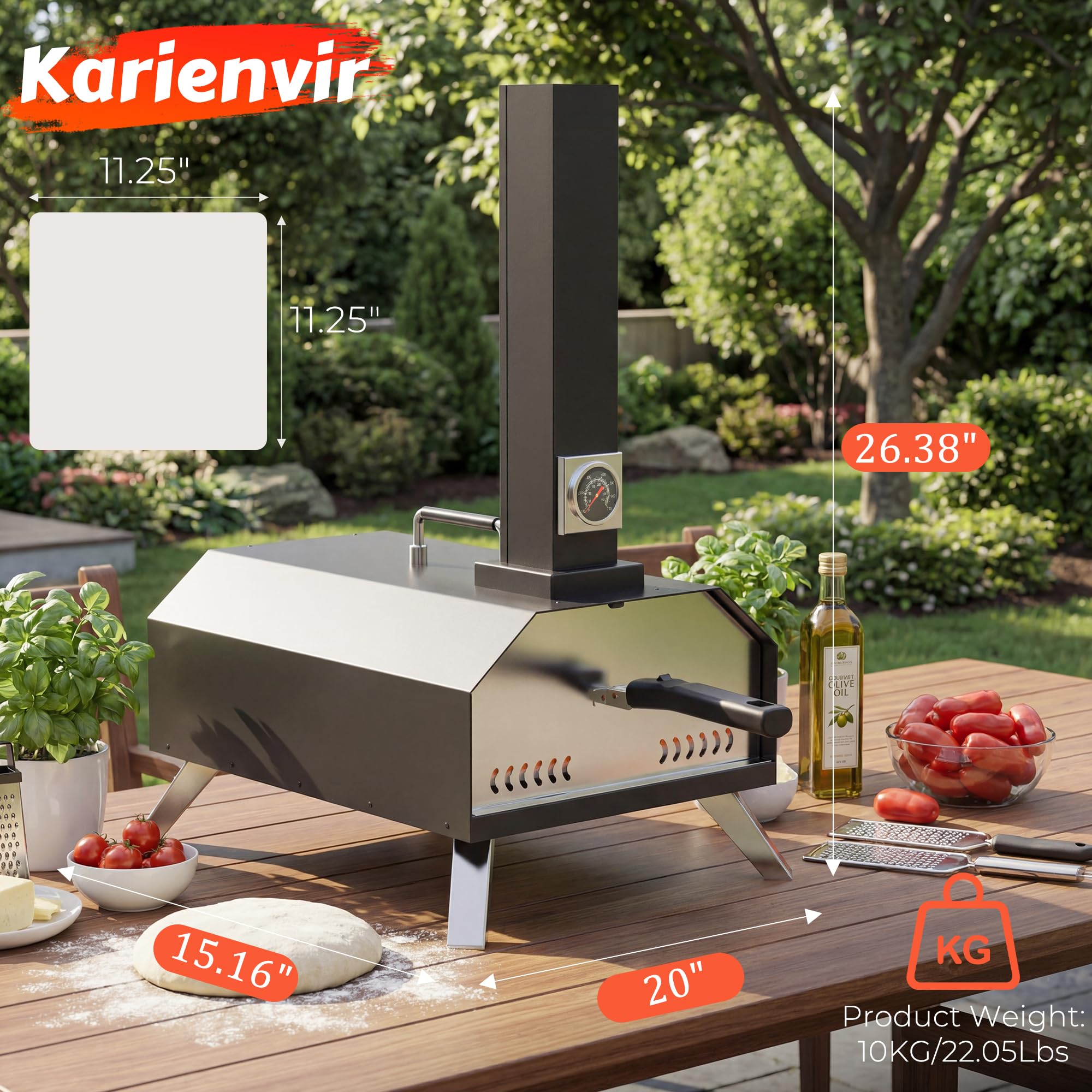 Karienvir close-up built-in thermometer for precise temperature control benefit
