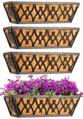 Karlliu front view of four 14-inch window boxes showing sturdy frame and neat finish