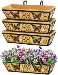 Karlliu front view of 24 inch window box showing decorative frame and benefit of curb appeal