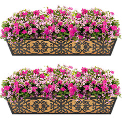 Karlliu front view of 30-inch planter showing neat flower display and curb appeal