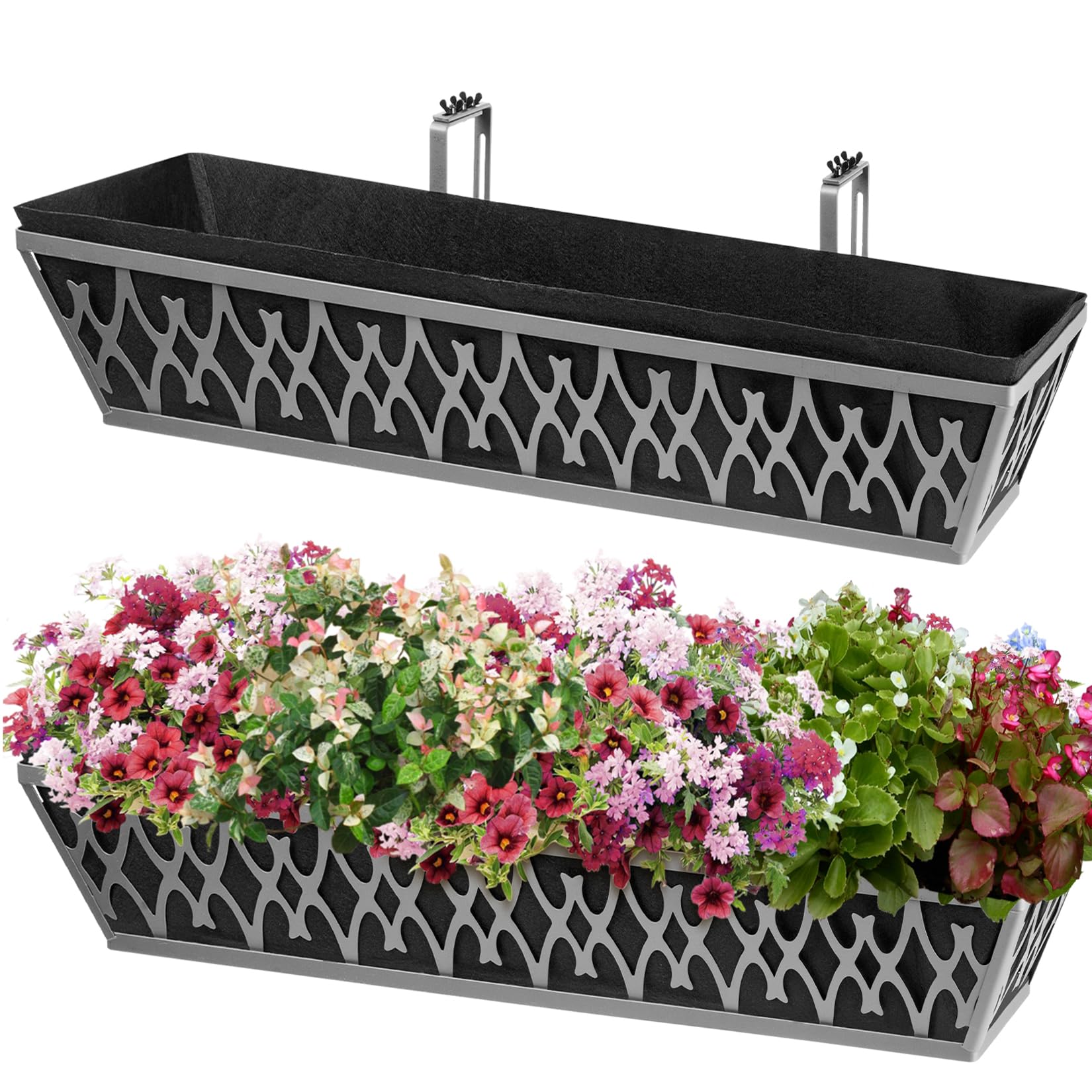 Karlliu front view of 30-inch window box showing clean mounting and capacity