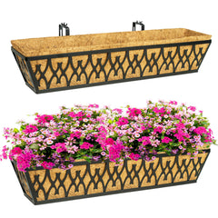 Karlliu front view of 30 inch window box showing sleek black finish and strength