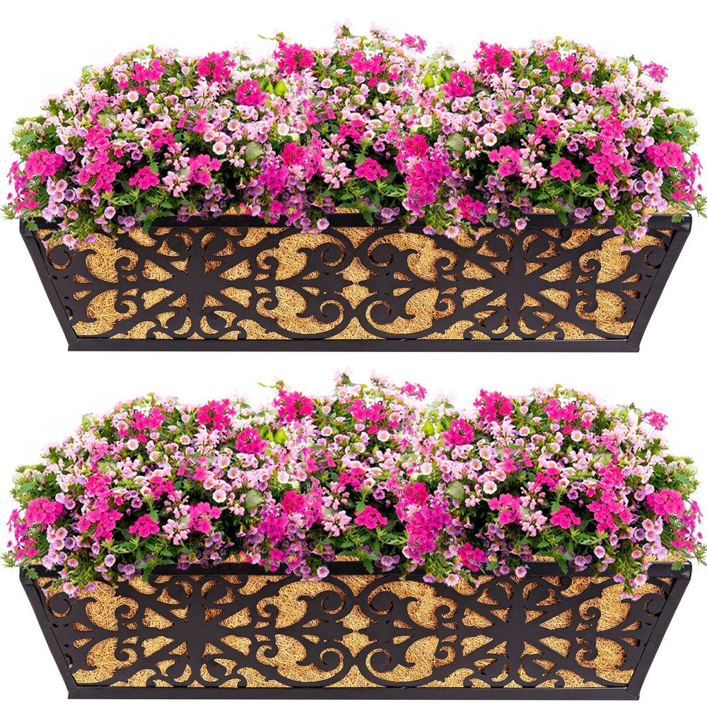 Karlliu front view rectangular window box showing neat planting and curb appeal