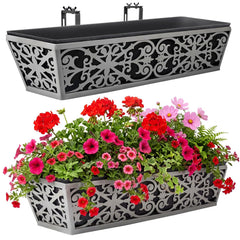 Karlliu front view of two 24-inch window boxes showing durable finish and shape