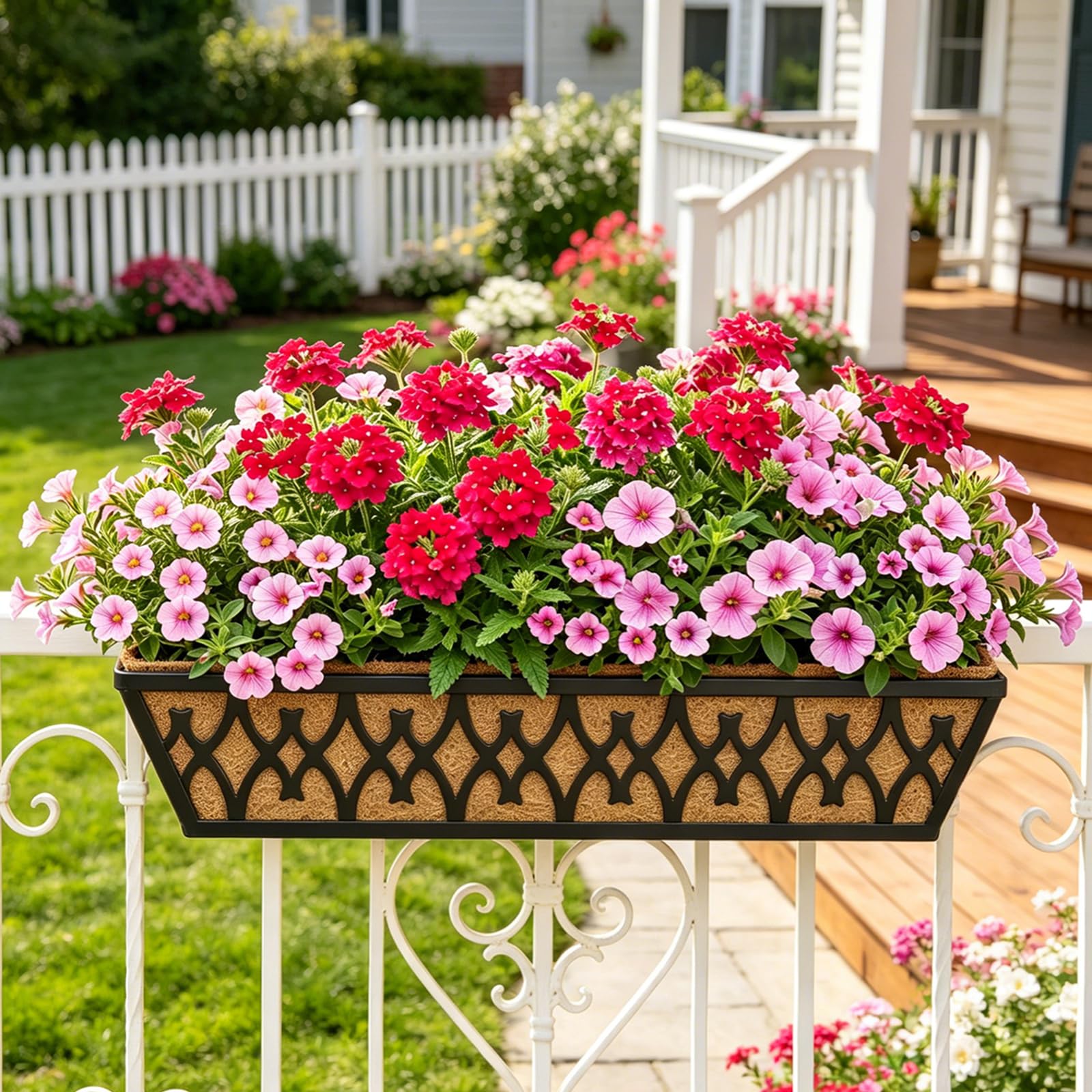 Karlliu lifestyle porch display with flowers showcasing instant outdoor decoration