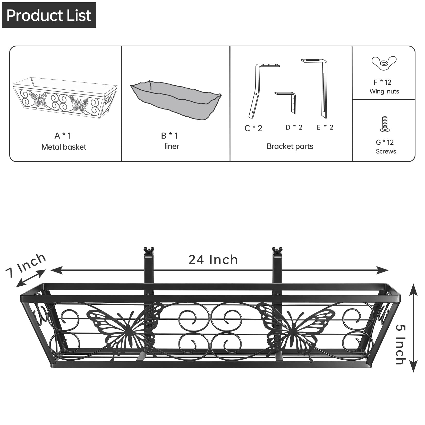Karlliu planter mounted on balcony railing demonstrating secure fit and space-saving use