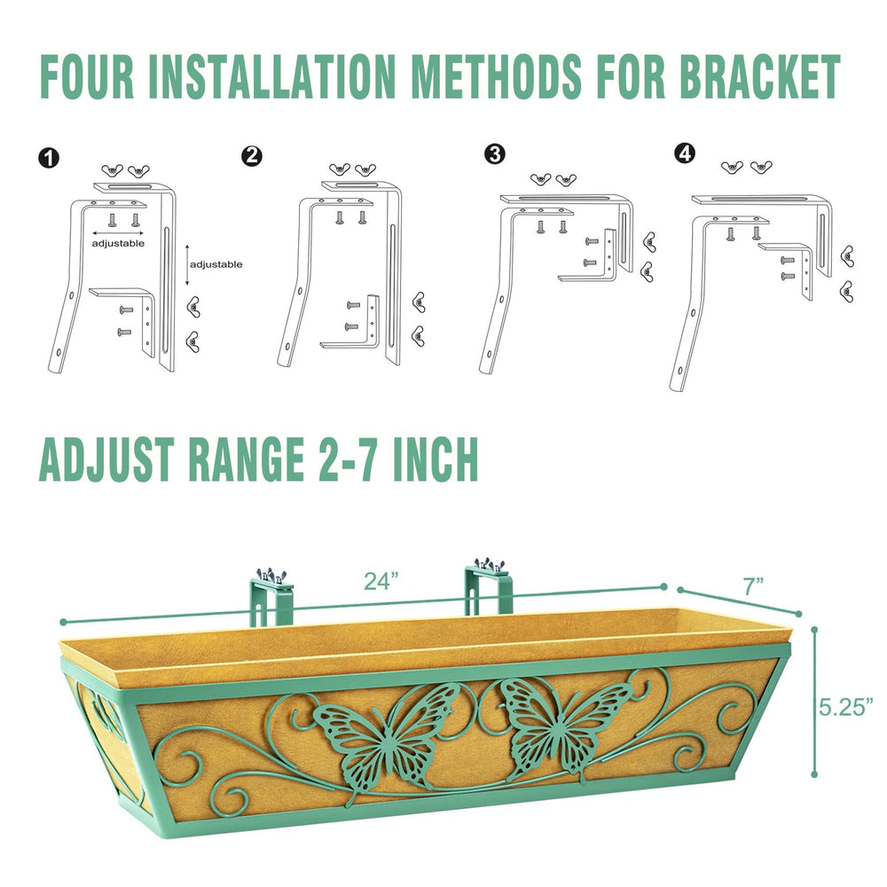 Karlliu planter on balcony rail lifestyle view with flowers, creates compact, colorful outdoor display