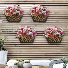Karlliu railing mounted planters displaying vibrant flowers and space-saving use