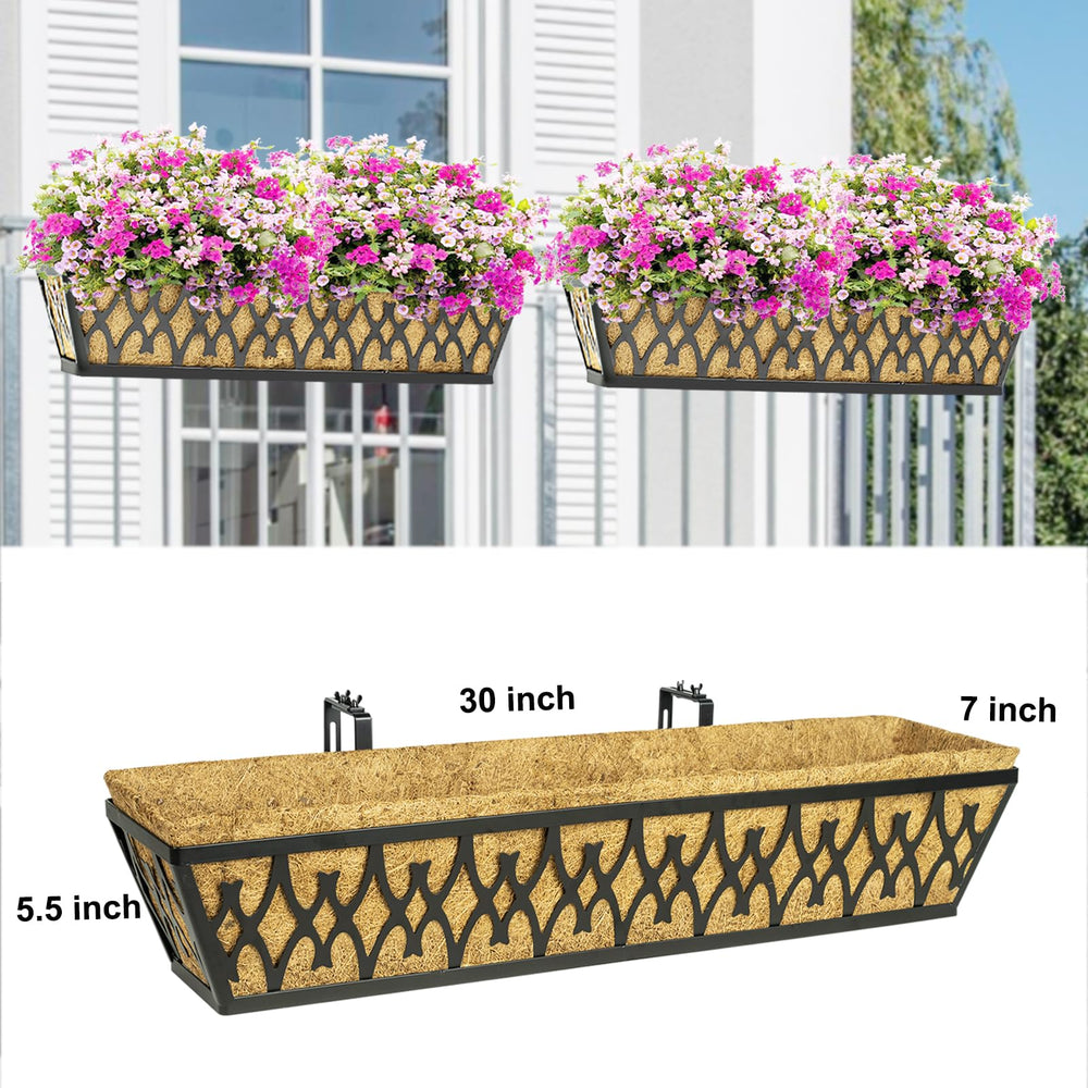 Karlliu window box next to tape measure showing 30-inch scale for sizing