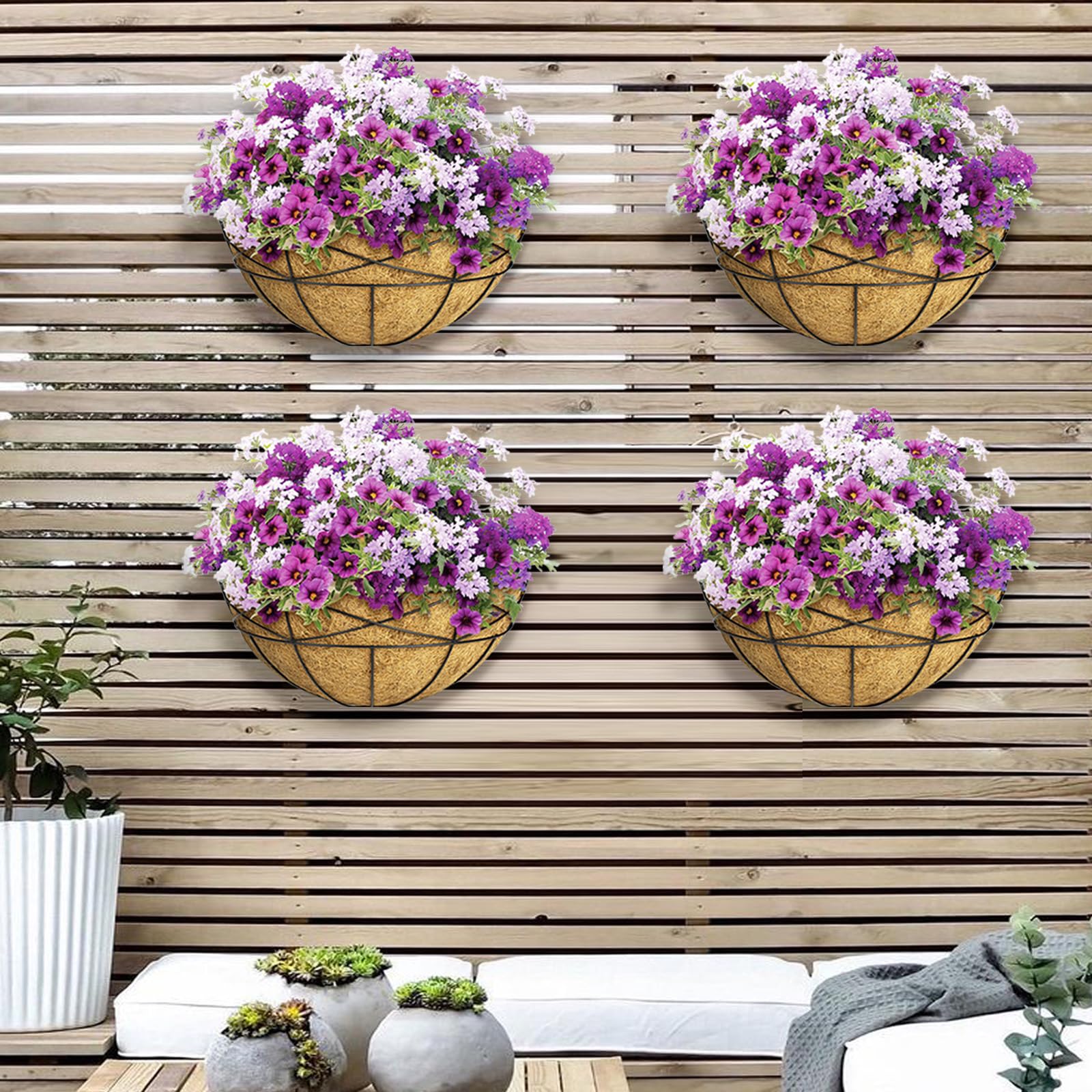 Karlliu size comparison with hand and plant illustrating compact 16-inch planting area
