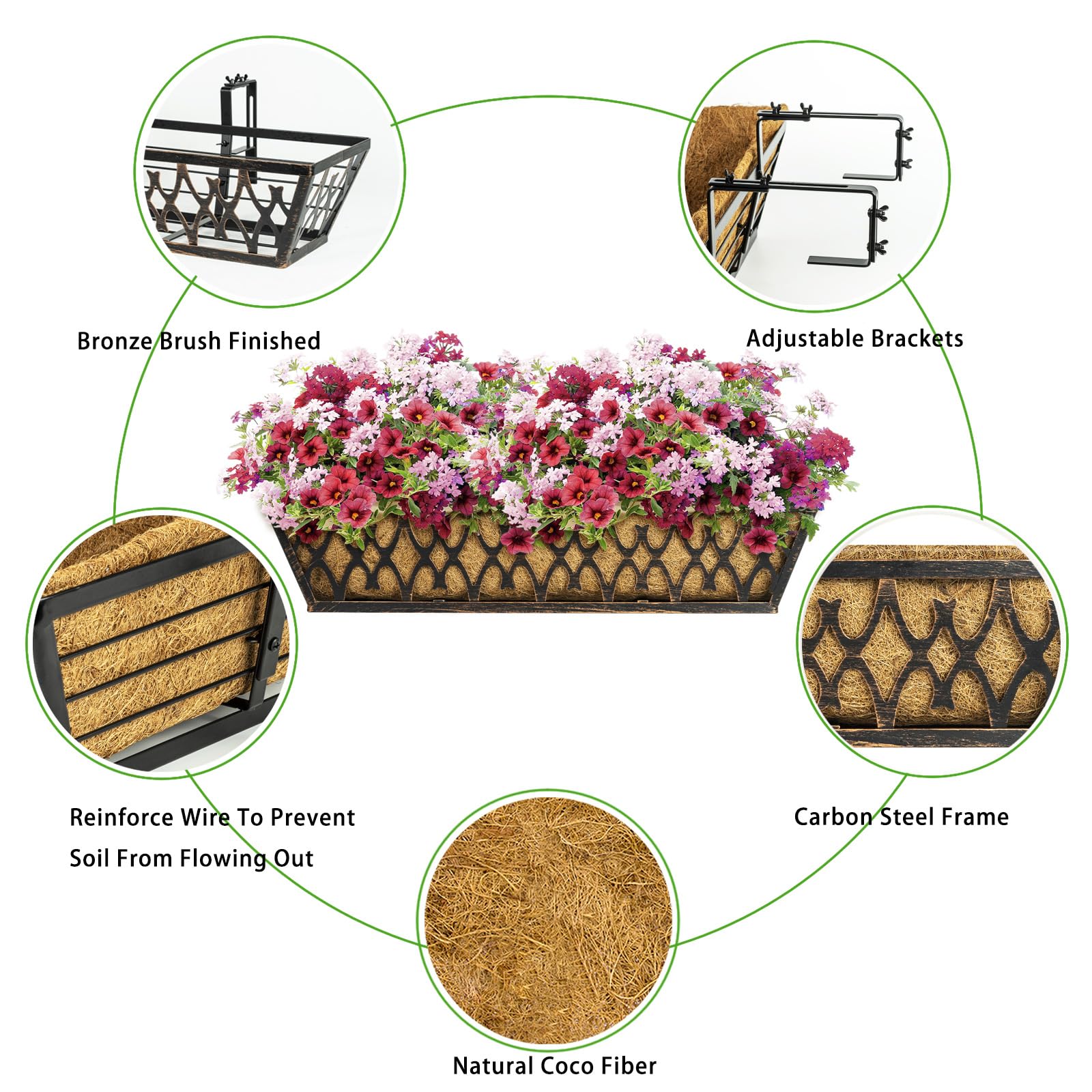 Karlliu coconut coir liner detail showing breathable fiber that supports healthy roots