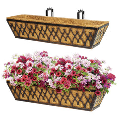 Karlliu front view of 24-inch planter box showing bronze finish and shape for curb appeal