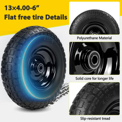 Kartio wheel installed on a Gorilla Cart demonstrating puncture-free operation and carrying capacity