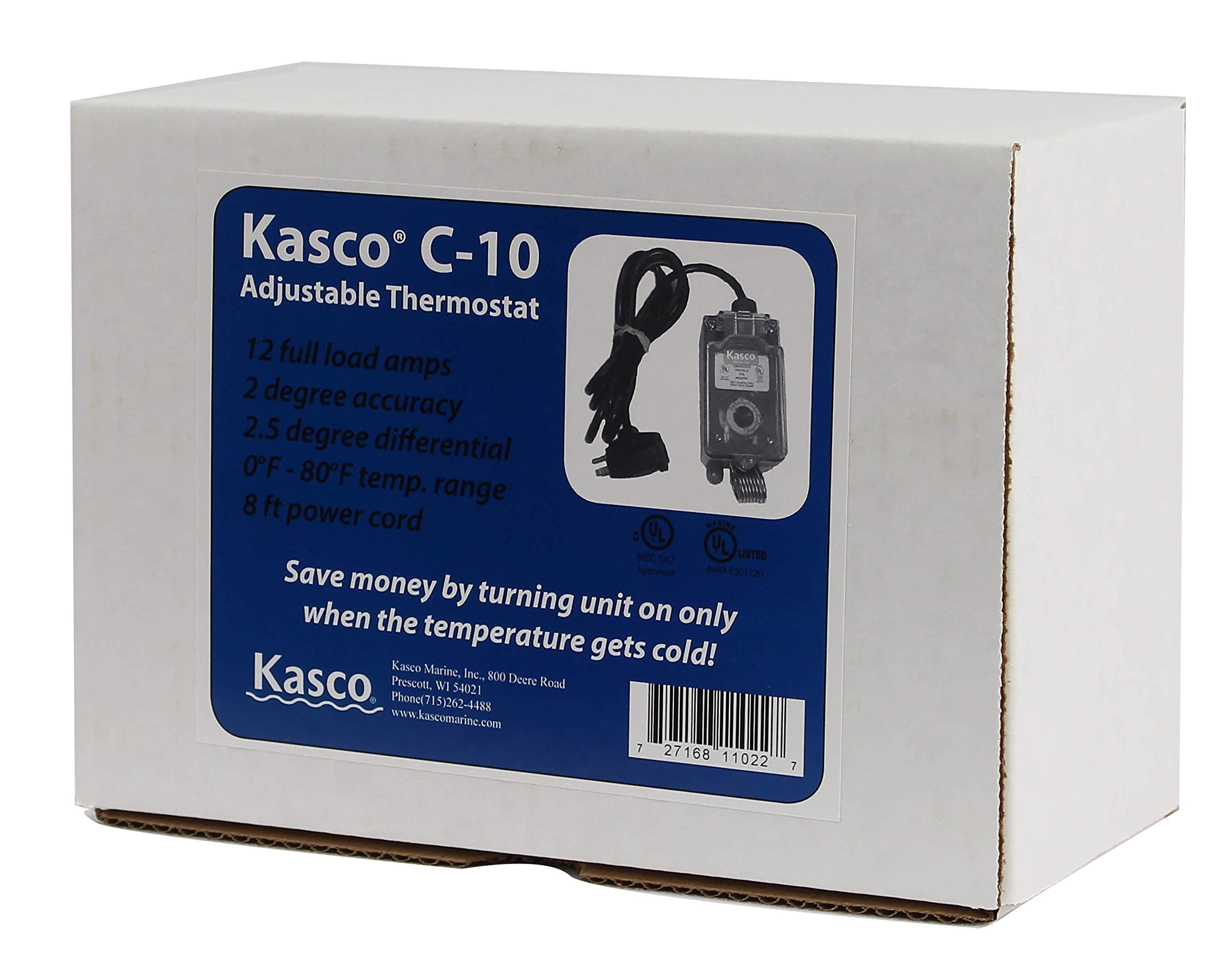 Kasco impact-resistant housing close view demonstrating waterproof durability