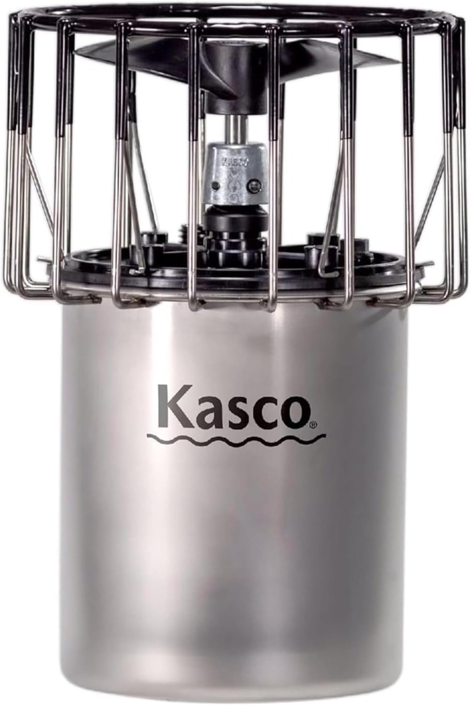 Kasco de-icer front view showing robust housing and weather protection benefit