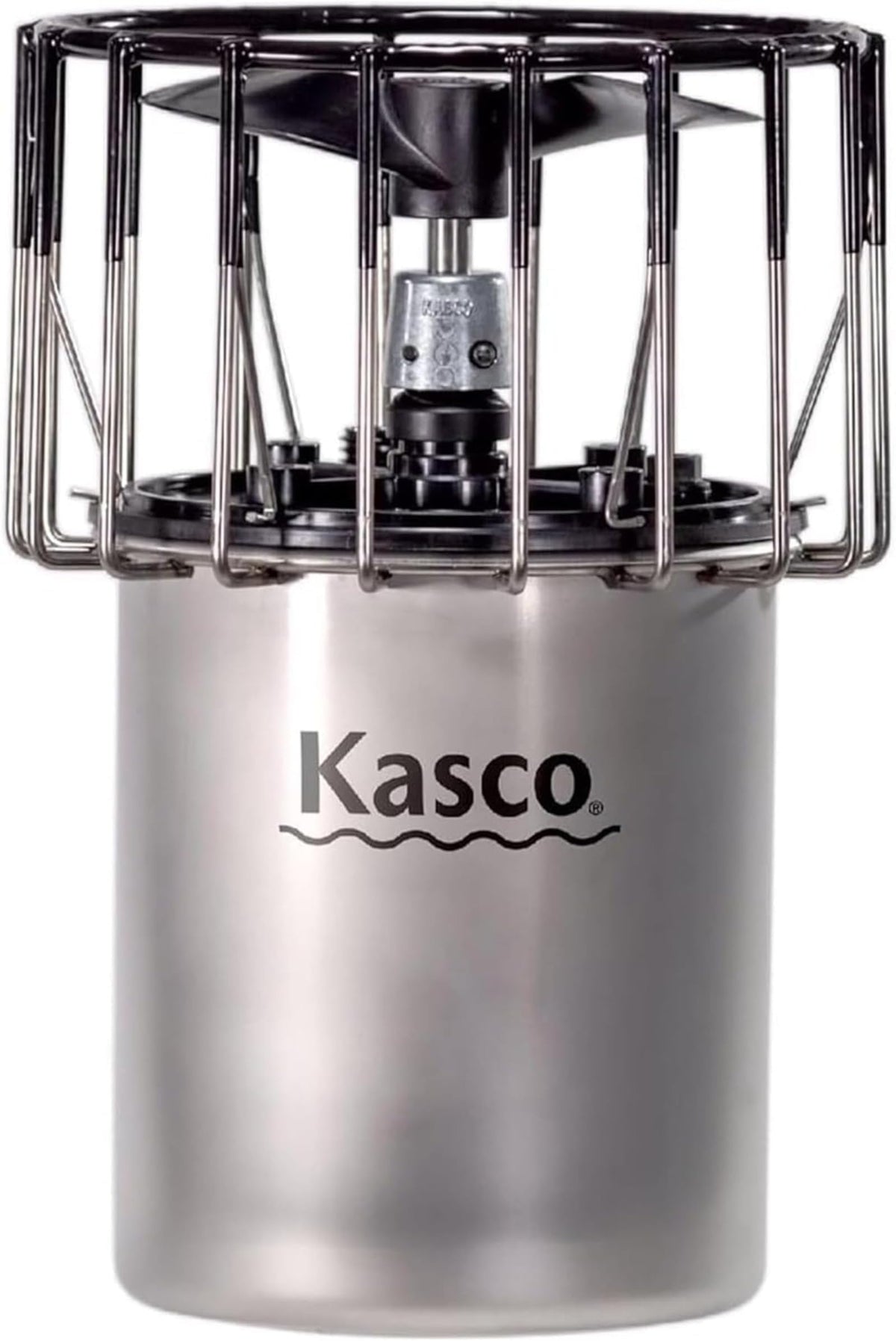 Kasco de-icer front view showing robust housing and weather protection benefit