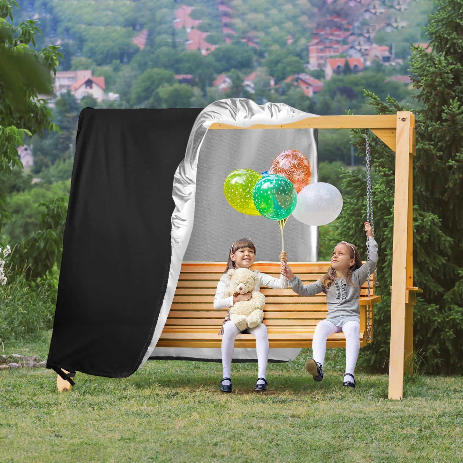 Kasla sequence of swing uncovered to covered demonstrating quick easy use