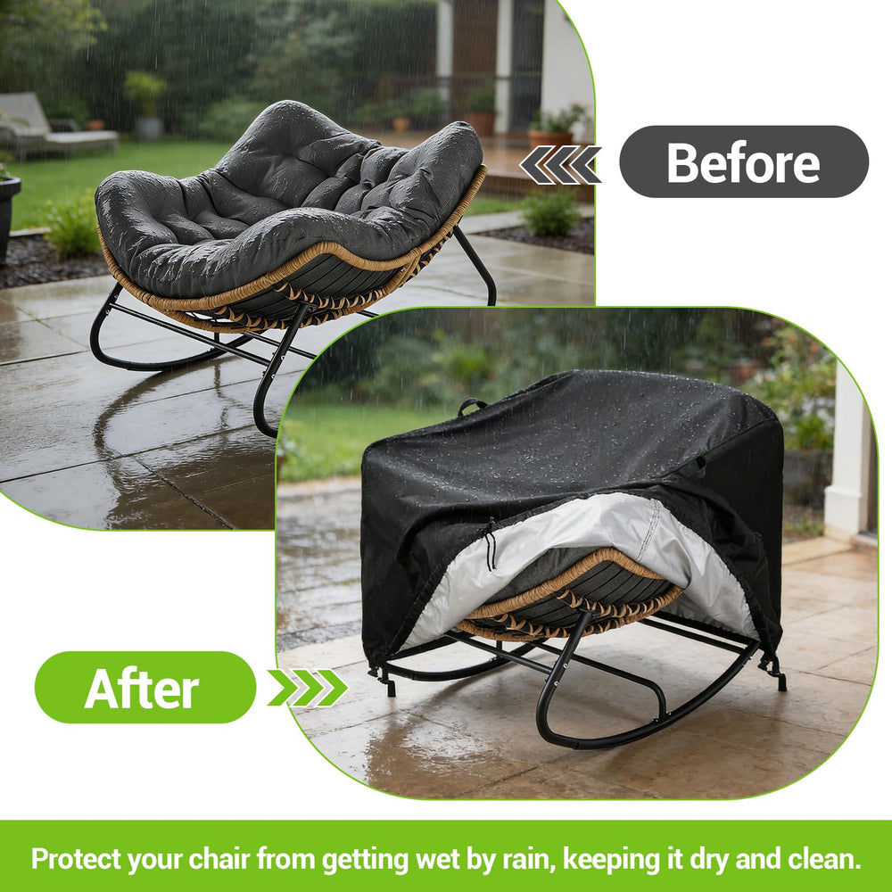 Kasla side profile of covered papasan chair showing snug wrap