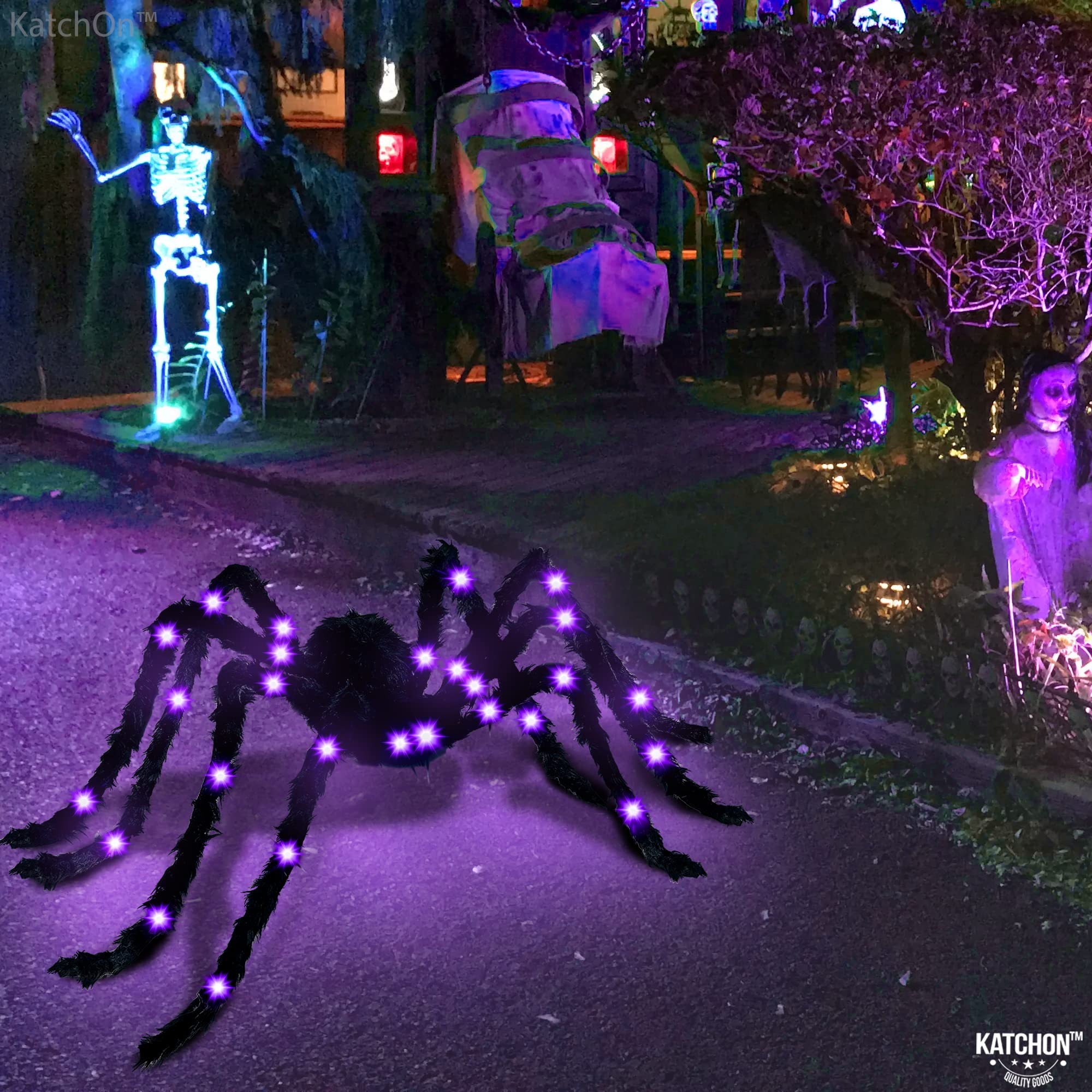 KatchOn spider beside chair to show 4ft size and visual scale