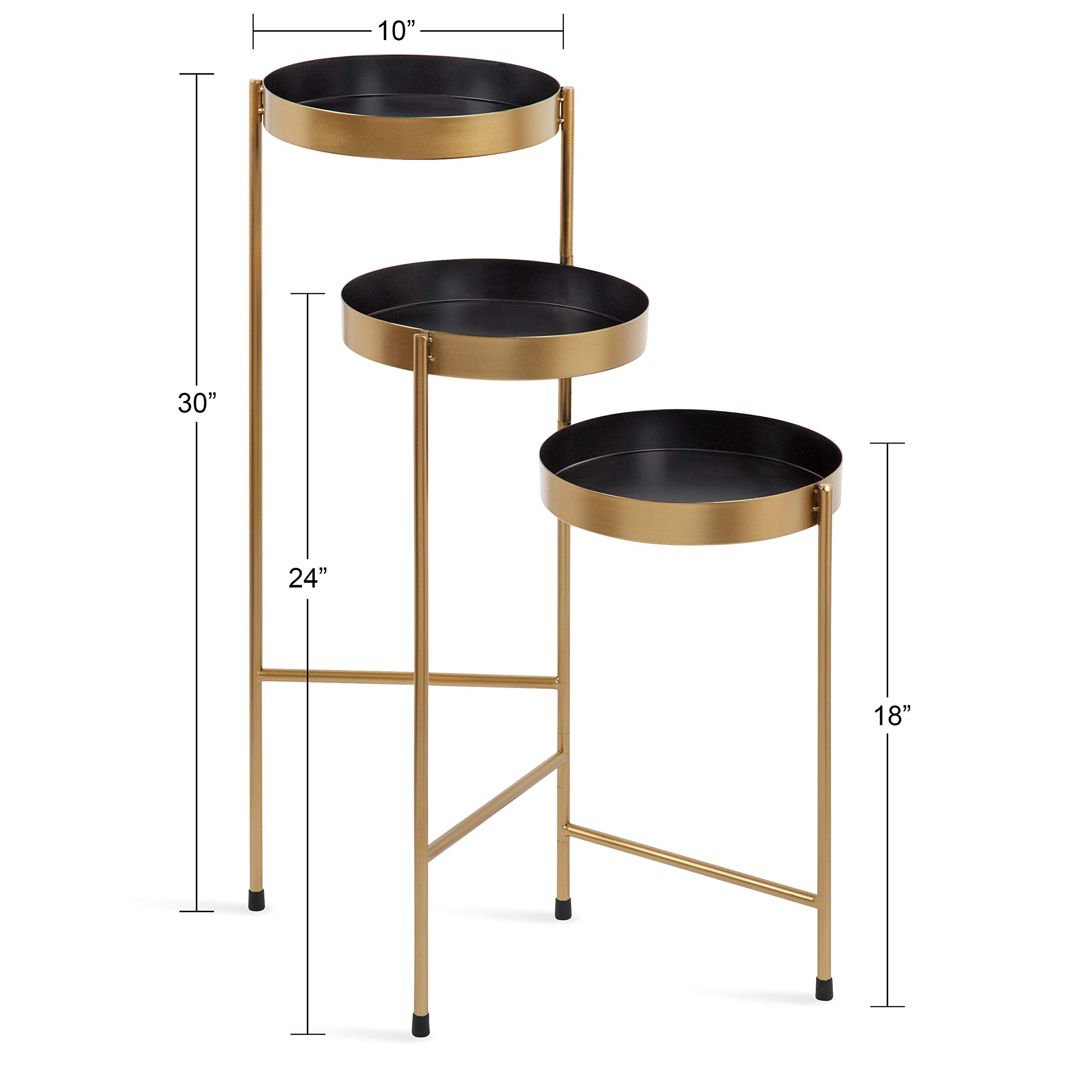 Kate and Laurel Finn close-up of gold tray edge highlighting sturdy metal finish