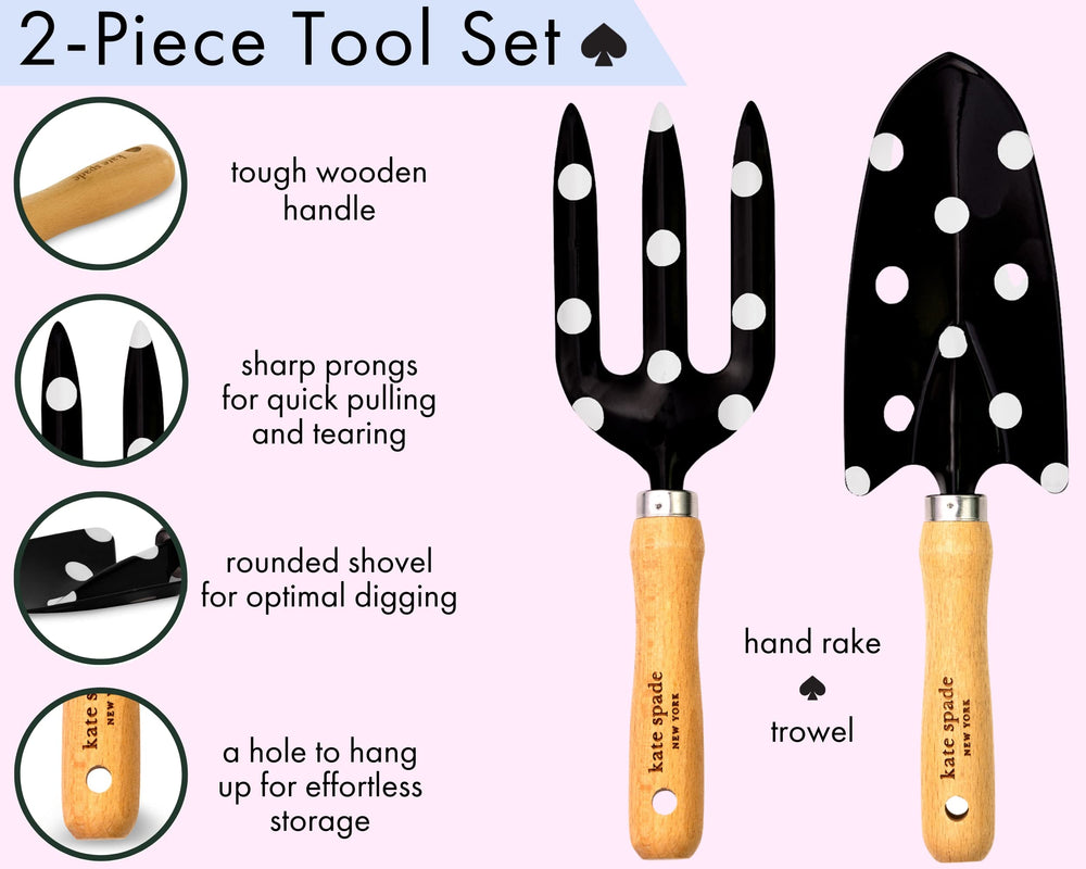kate spade new york tools next to a hand for scale showing compact, user-friendly size