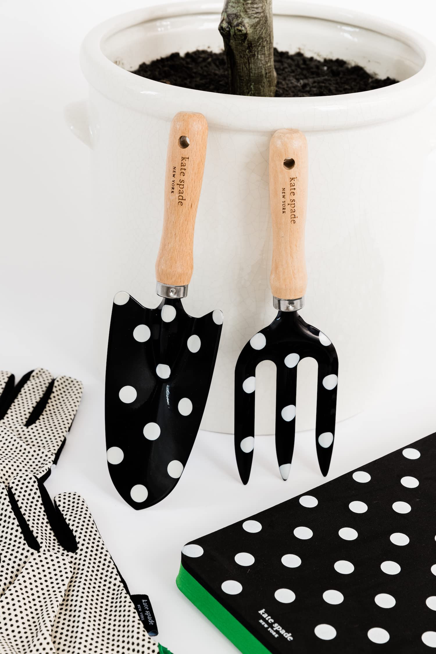 kate spade new york wooden handle with logo etching for elegant branding and grip