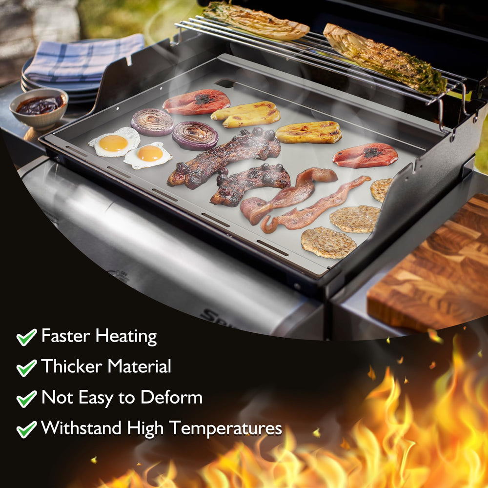 KATEEDY griddle next to spatula and pan for clear size and scale reference