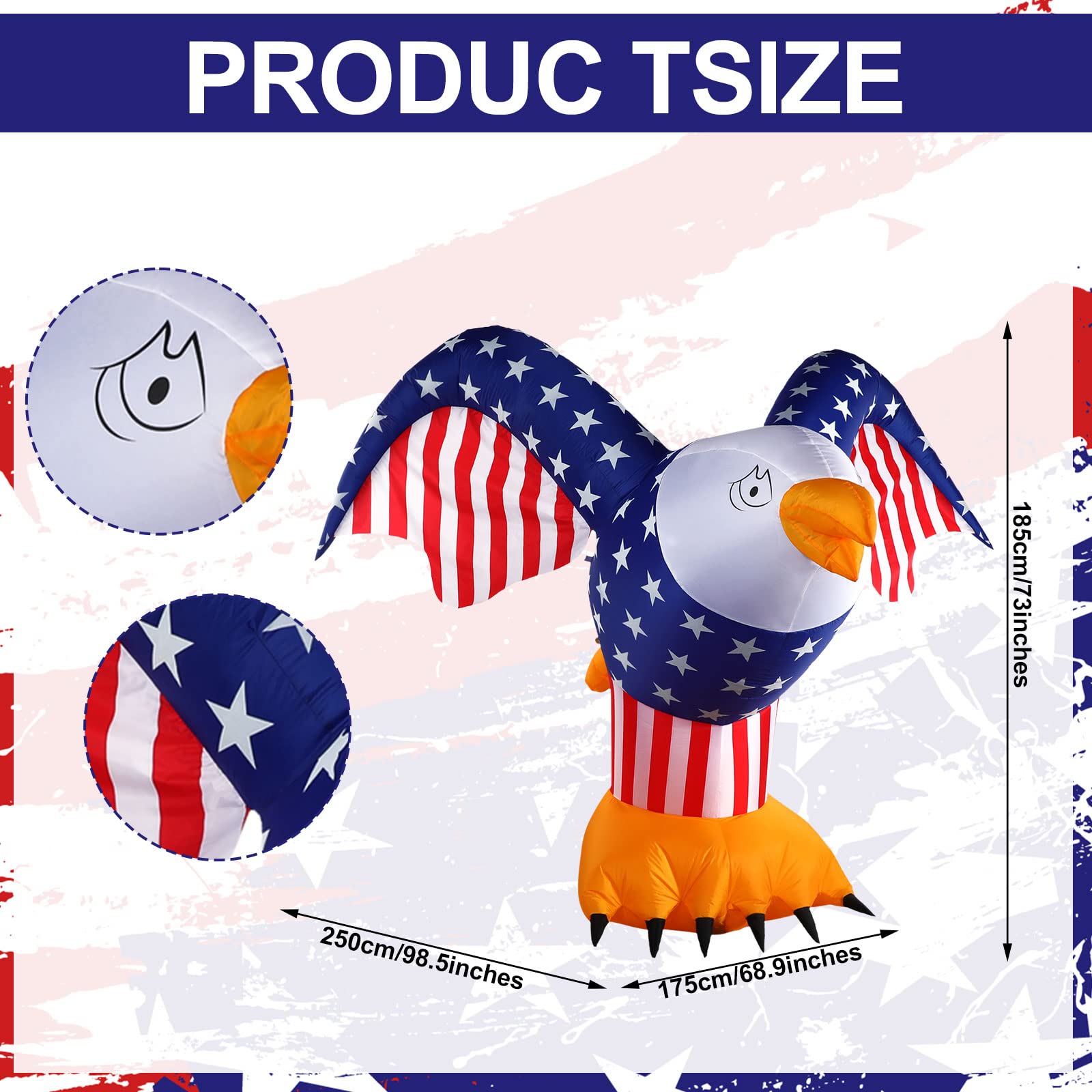 Kathfly eagle lit by LEDs at night creating standout yard visibility