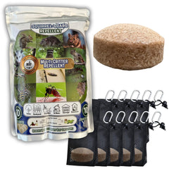Kav Creations front packaging showing repellent balls and benefits