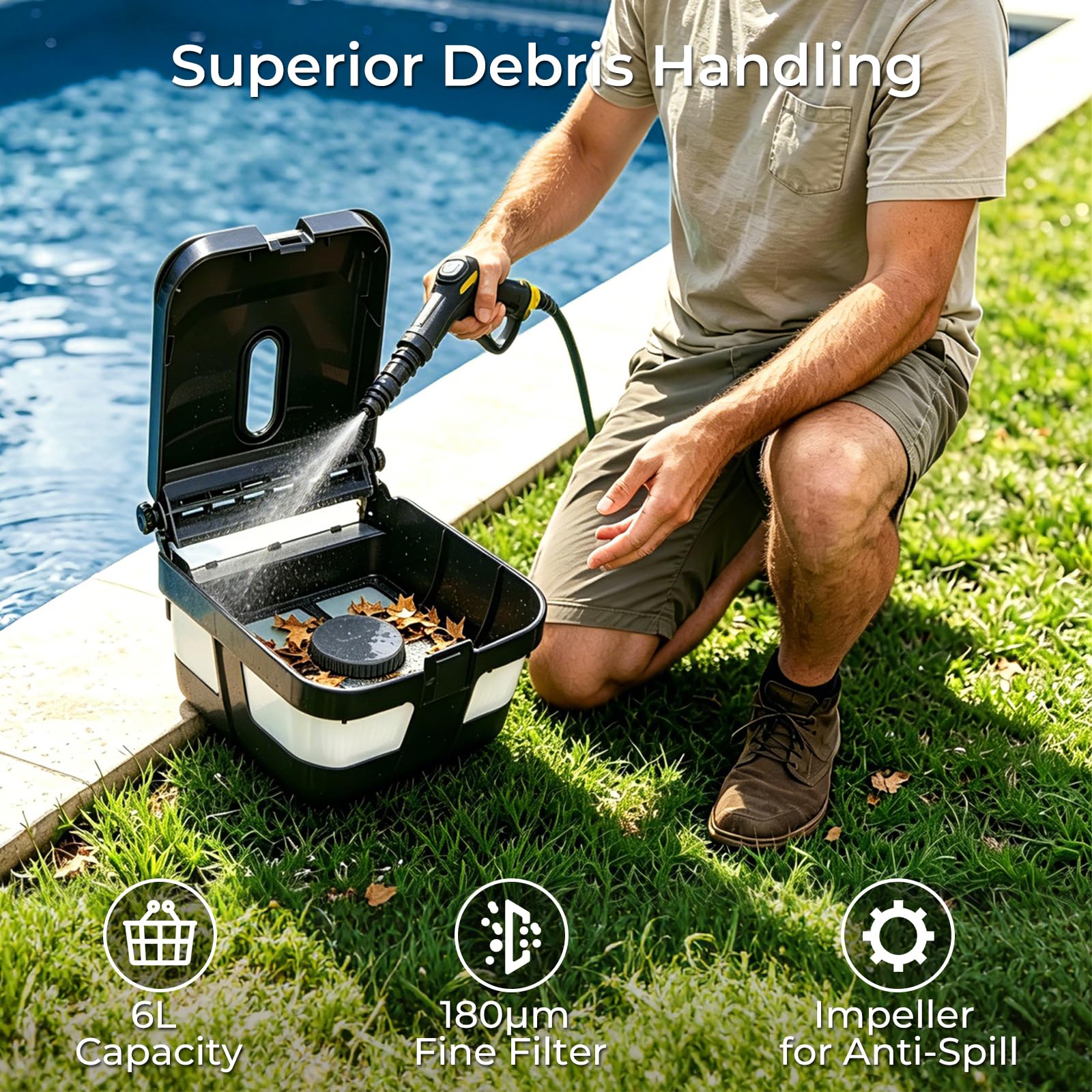 Kavano navigating near pool ladder using sensors for obstacle avoidance benefit