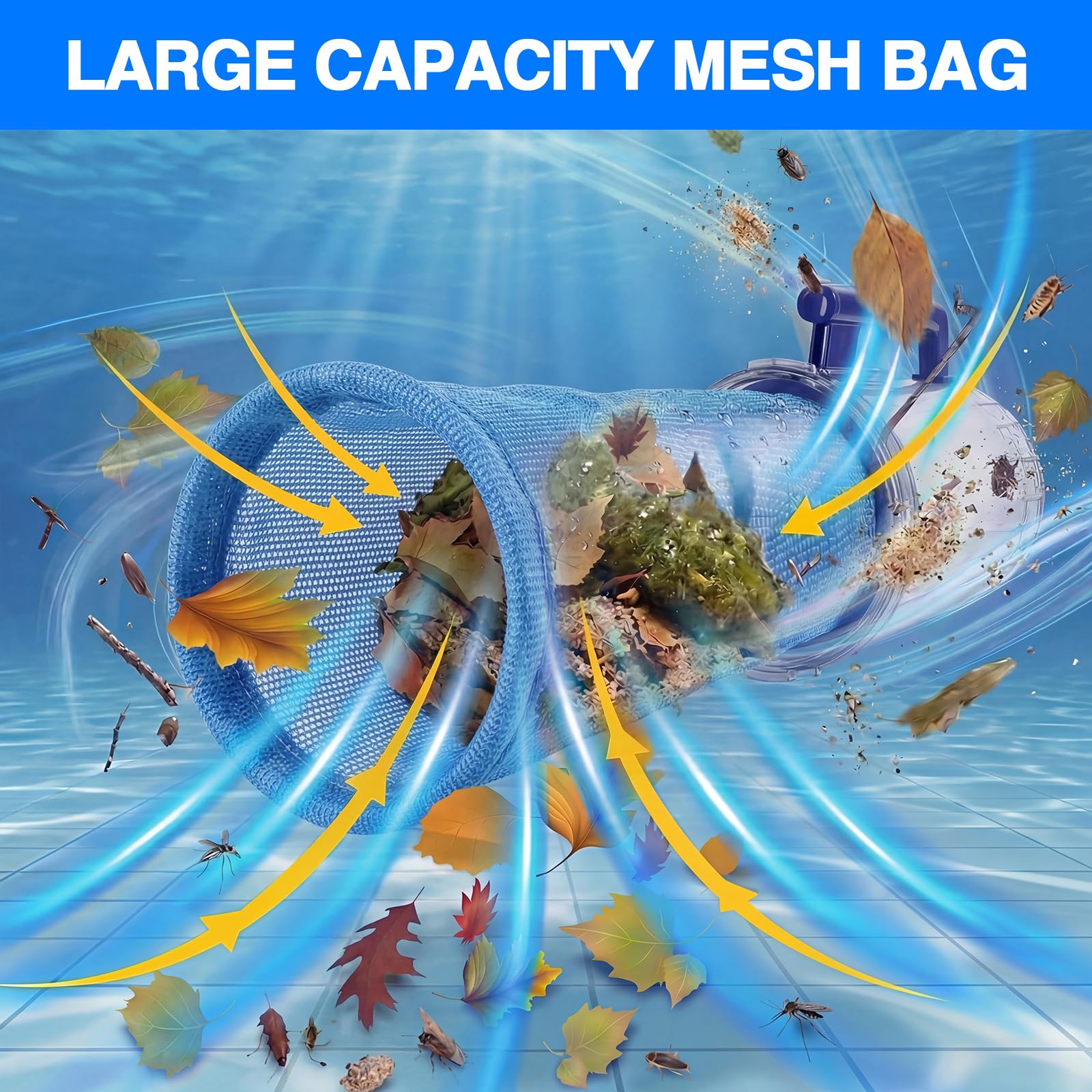 Kavius W530 next to ruler showing scale and large debris capacity benefit
