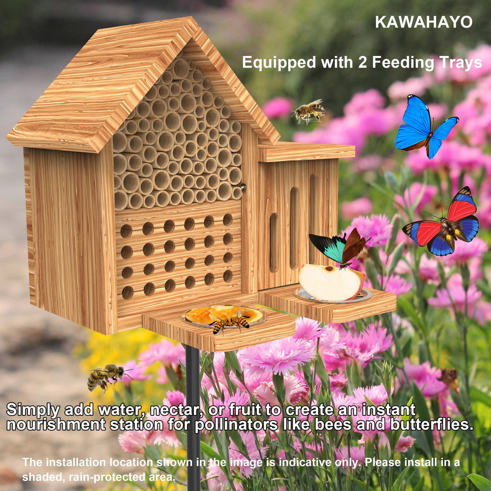 KAWAHAYO butterfly chamber open with pine shavings creating sheltered insect refuge