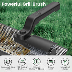 KAWBIYJ close-up of adjustable head and stainless steel bristles, durable no-shed design