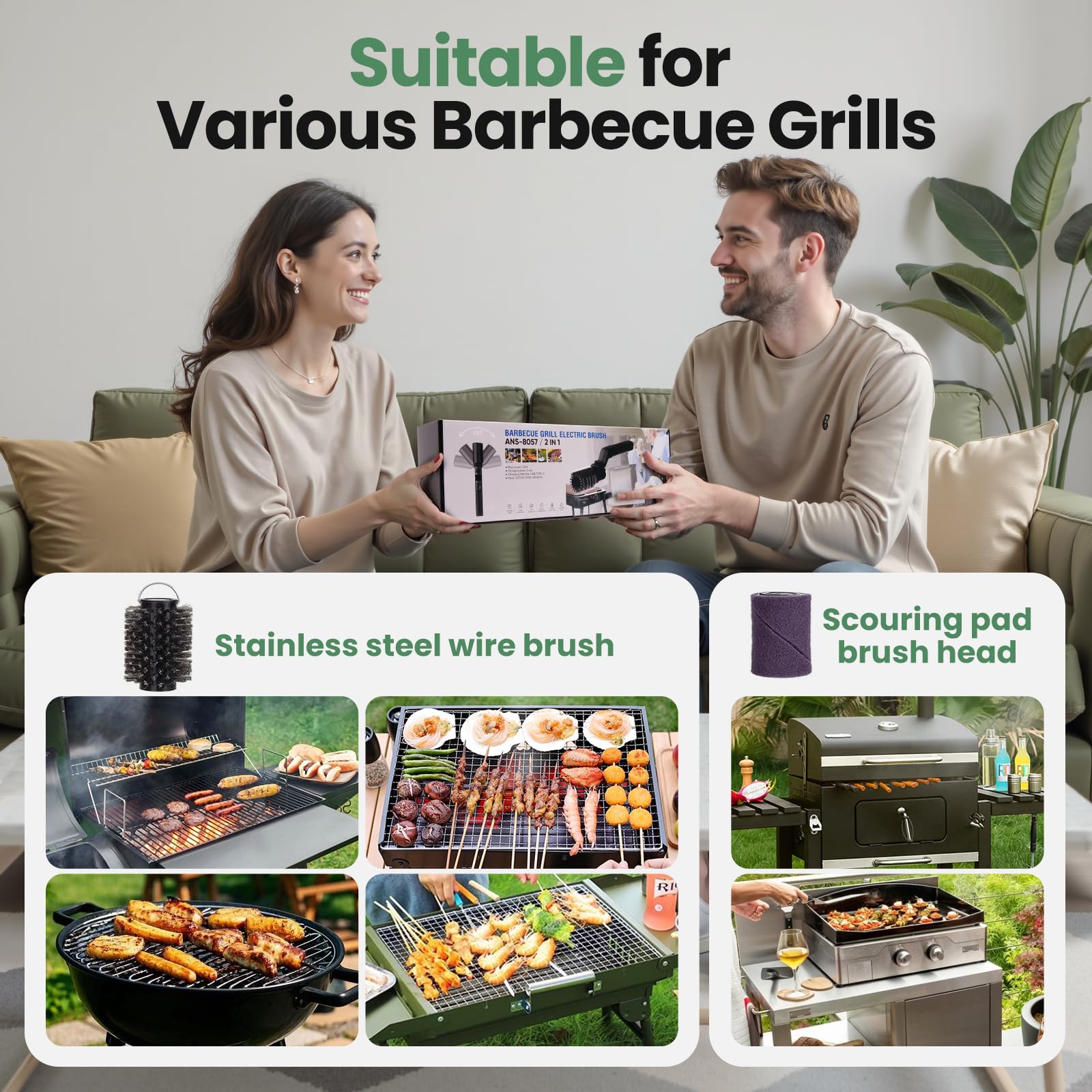 KAWBIYJ premium gift box and brush in backyard setting, ready for gifting to BBQ lovers