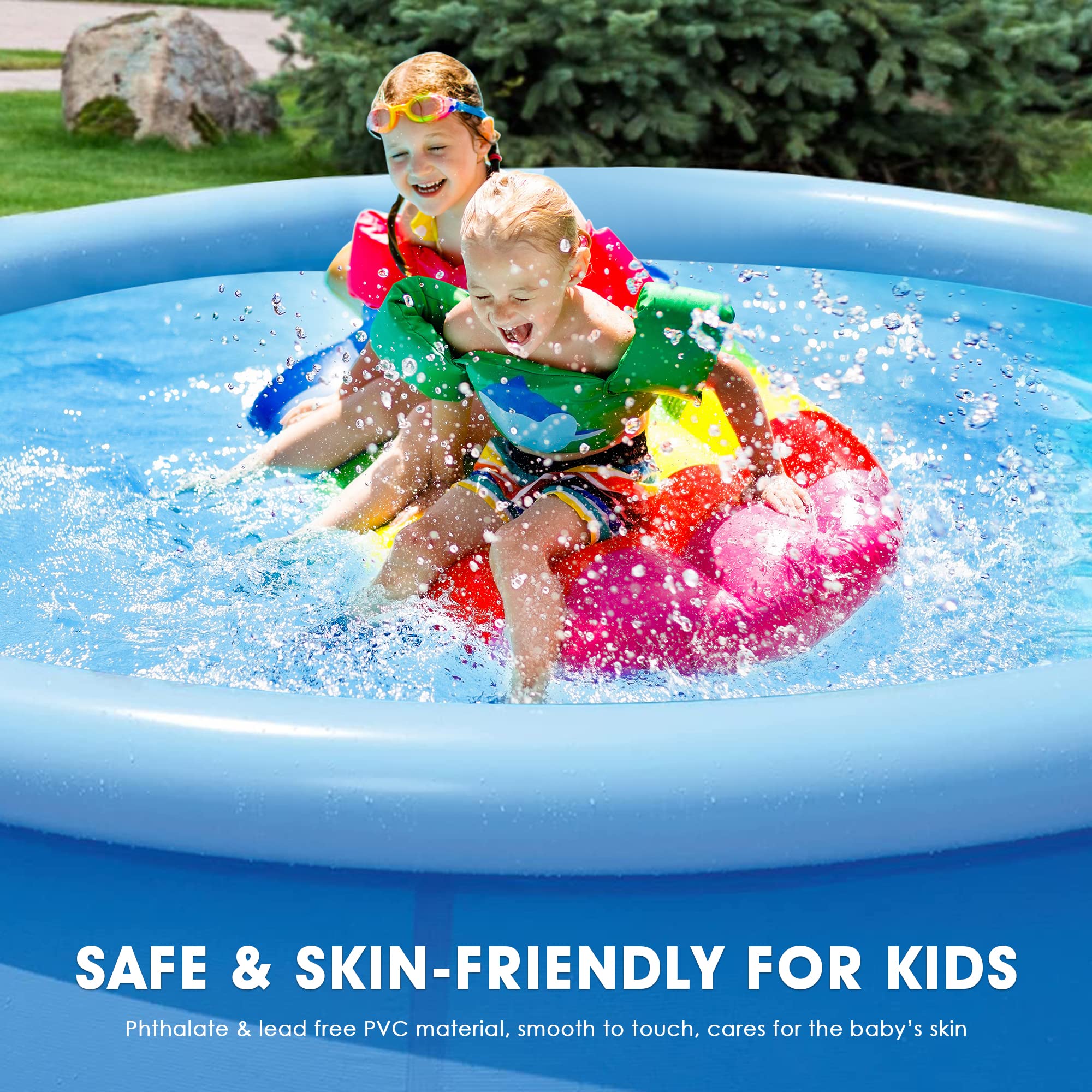 KAWIVAST pool with people for scale demonstrating family capacity