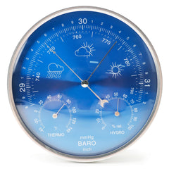 Kawlity front view showing blue 3-in-1 weather station for quick readings