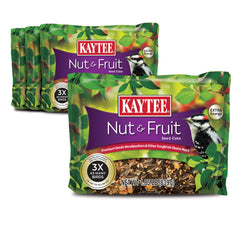 Kaytee front packaging showing seed cake attracting songbirds and clear benefits
