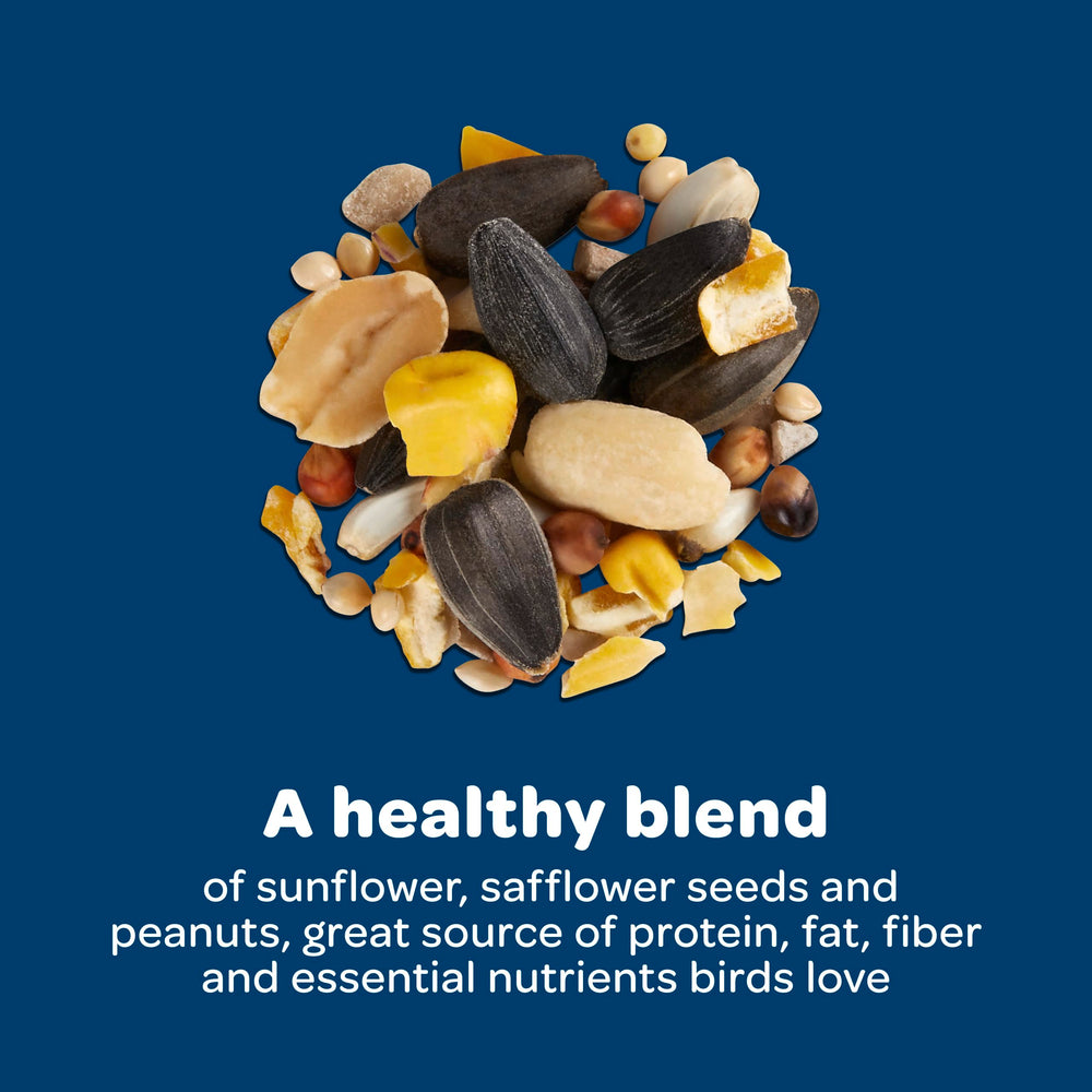 Kaytee ingredient layout with sunflower, safflower and peanuts benefits