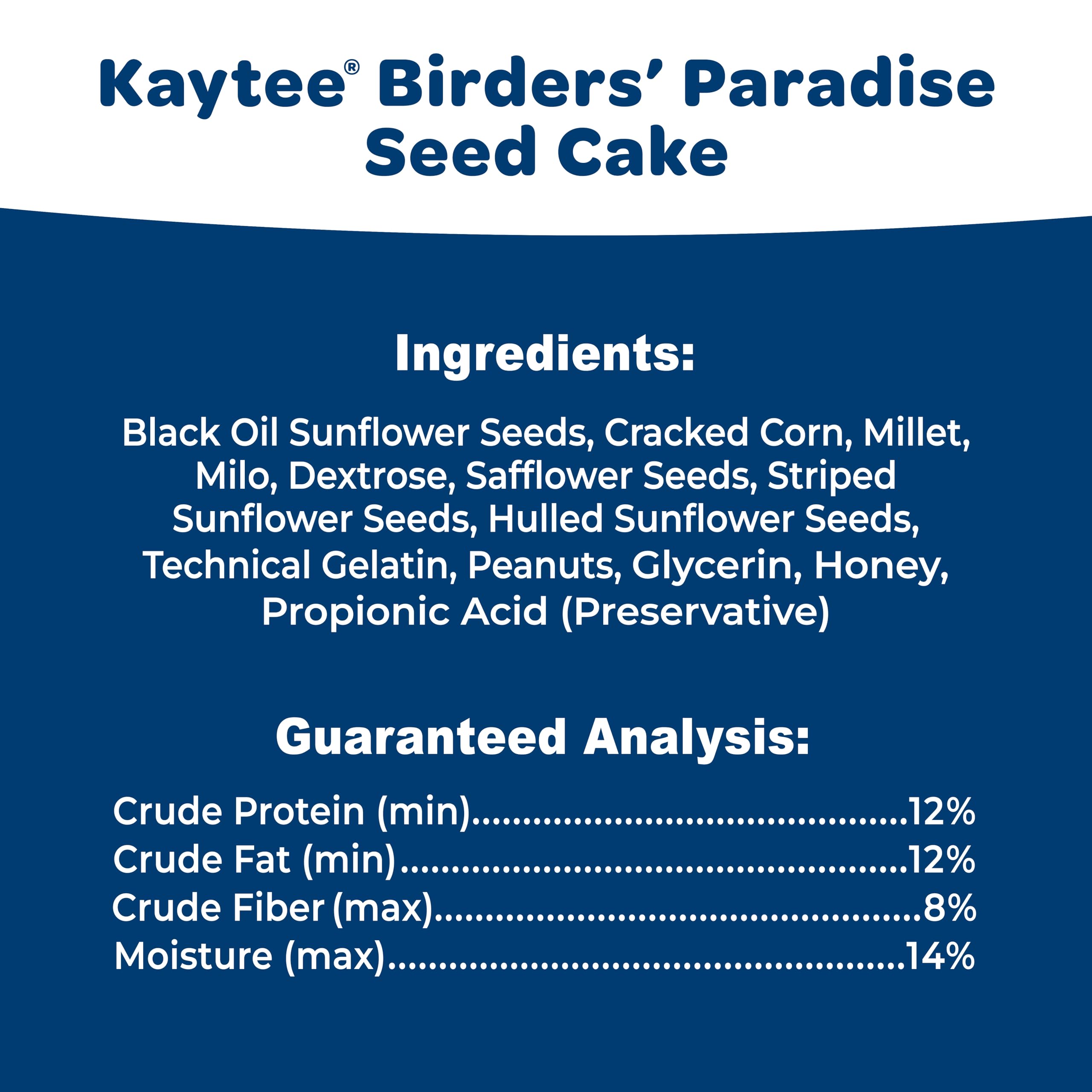Kaytee label and nutrition facts ensuring informed feeding choices