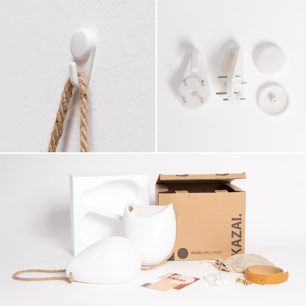 Kazai Ellie included hooks and hardware showing simple installation and secure hanging