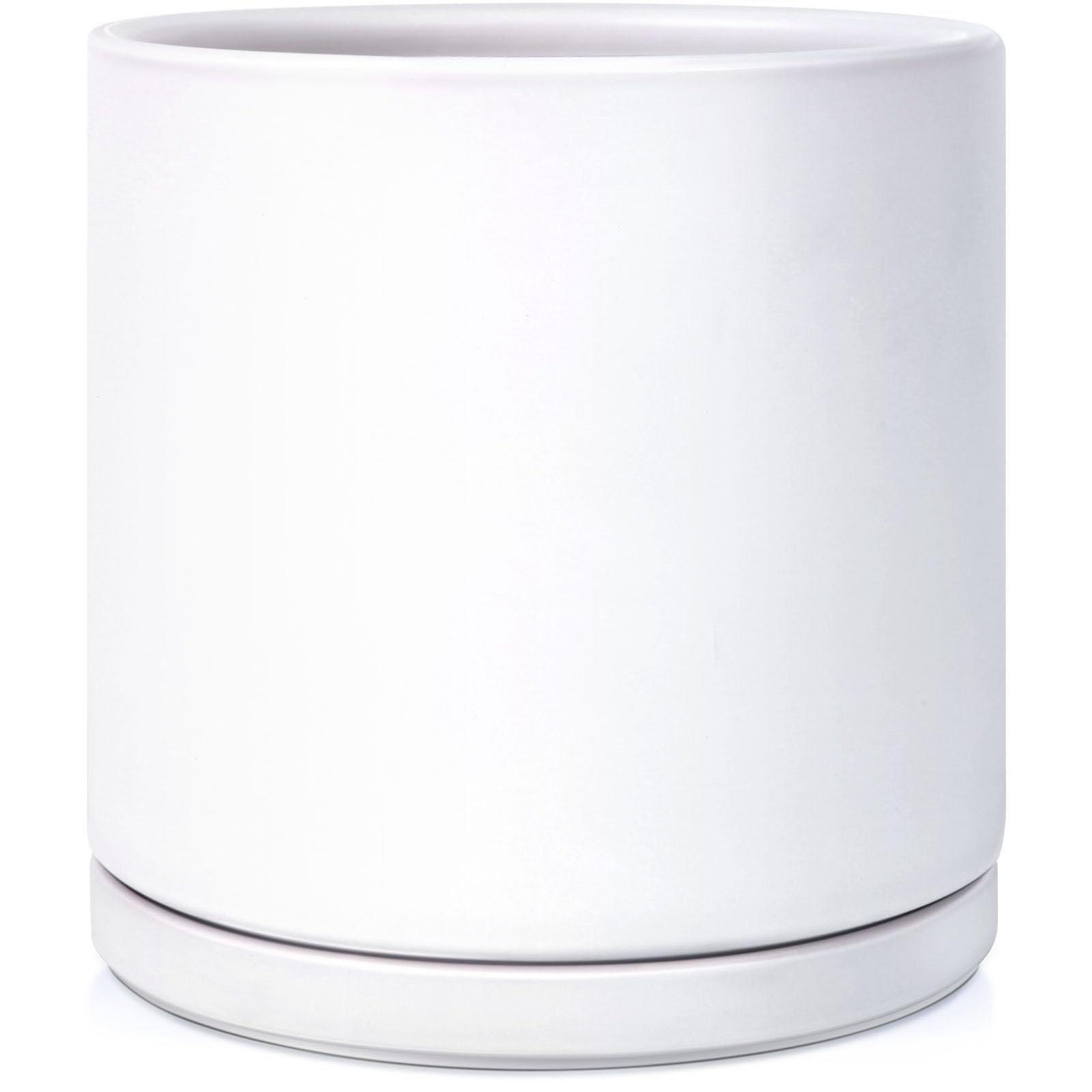 Kazeila planter front view showing matte white finish and modern shape benefit visual appeal