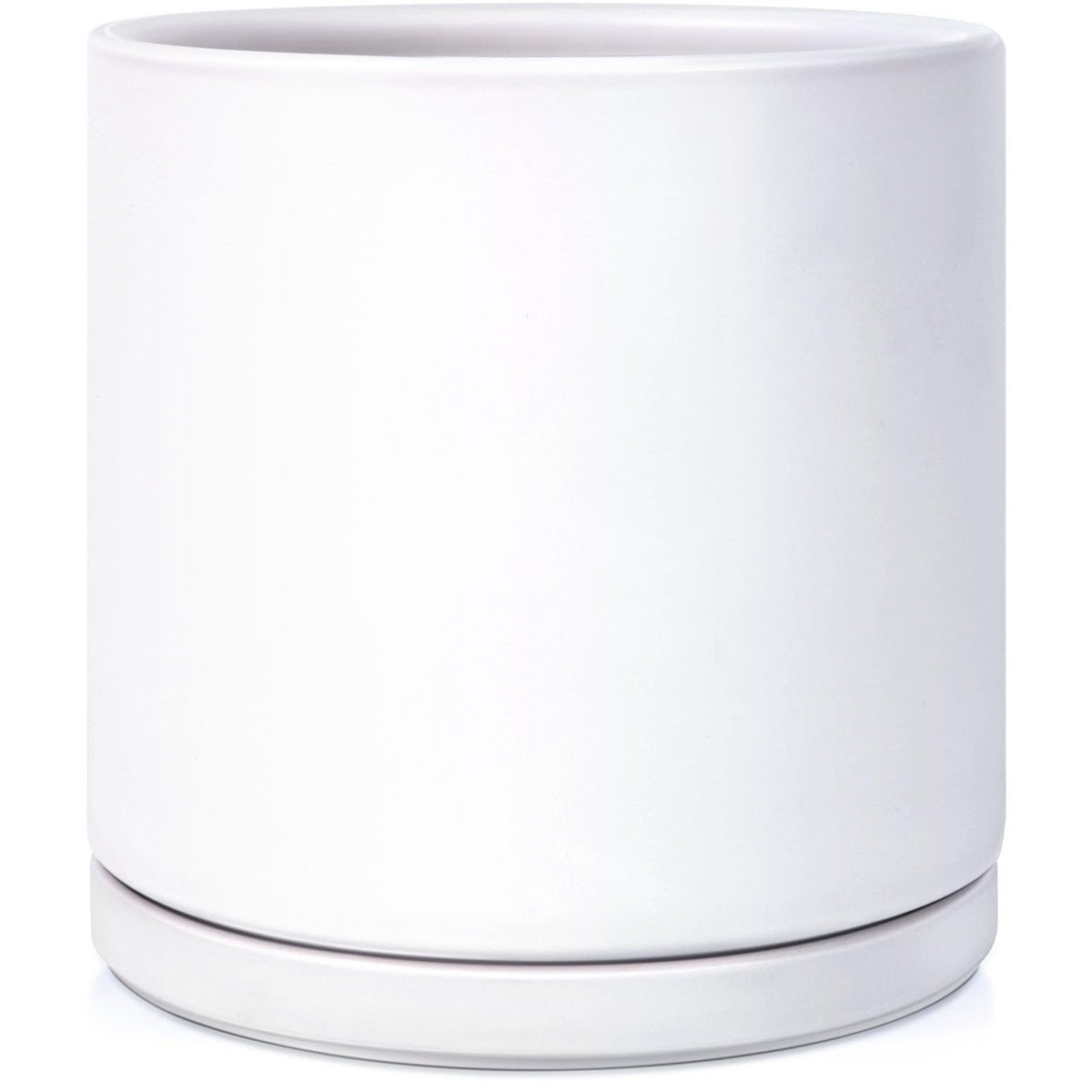 Kazeila planter front view showing matte white finish and modern shape benefit visual appeal