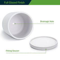 Kazeila planter paired with saucer and rubber stopper showing neat water containment