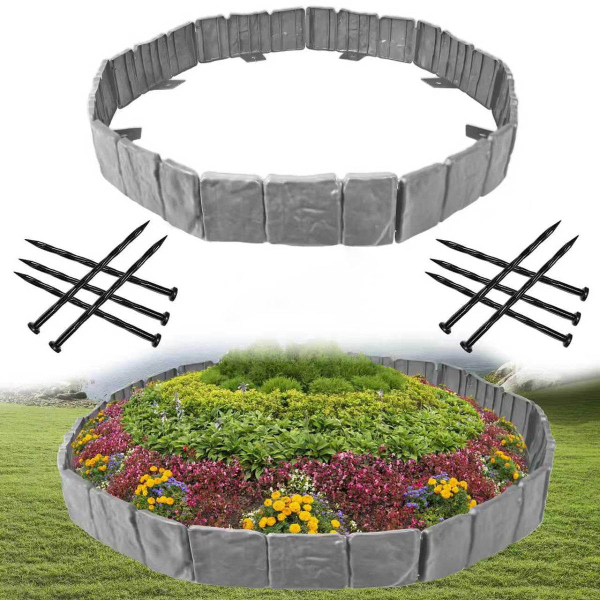 KBJALQ front view of 40-piece edging set showing clean layout and benefits