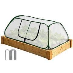 KBOROVER front view of cover on raised bed showing protection benefit