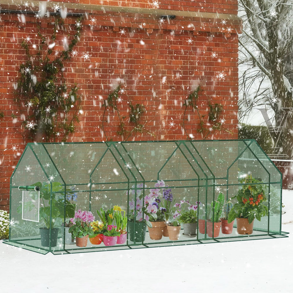KBOROVER greenhouse staged on patio illustrating compact, portable use