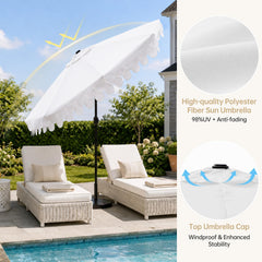 Kbrellaoutlets close-up of double-layer scalloped canopy fabric showing durable texture